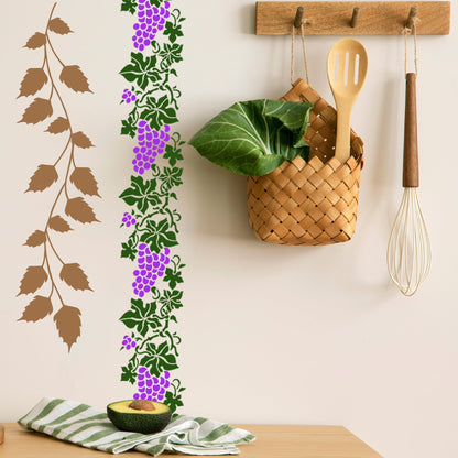 Keluna Leaf Vine Stencils for Painting - 16 Pcs Leaves Wall Stencils for Crafts Reusable, Flower Painting Stencils, Floral Spring Template for Painting on Wood Canva Home Decor