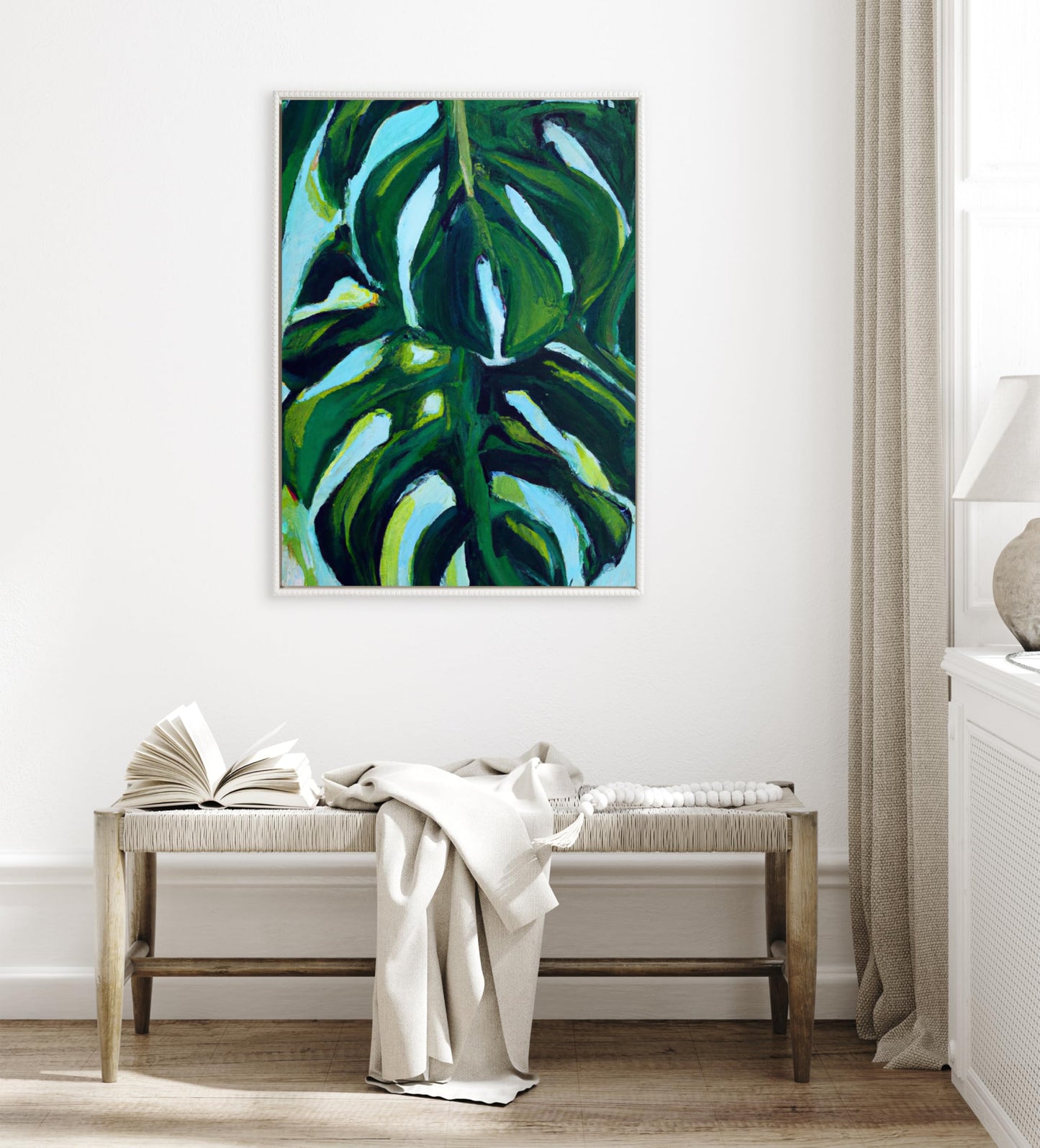 Kate and Laurel Sylvie Blank Framed Canvas Wall Art; 31.5x41.5 White Beaded; Modern Empty Canvas for Paint-Your-Own Art; Ready to Paint Premium Canvas Already Framed