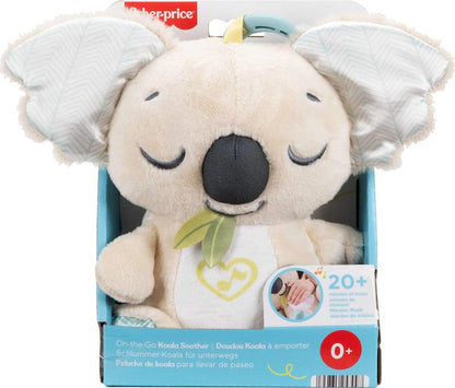Fisher-Price Baby Toy On-the-Go Koala Soother, Plush Portable Sound Machine with White Noise & Music for Newborns Ages 0+ Months