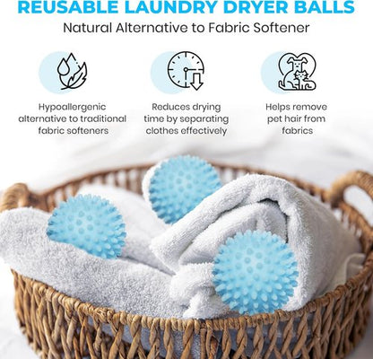Handy Laundry Reusable Dryer Balls - Natural Fabric Softener Alternative for Soft, Fluffy Clothes | Pack of 4