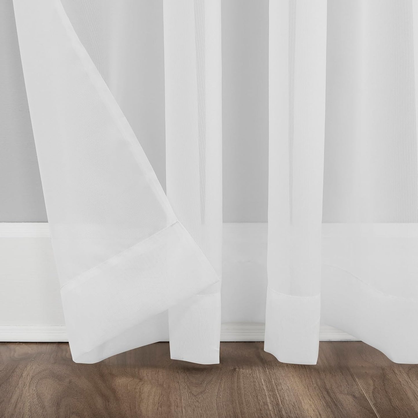 No. 918 Emily Sheer Voile Grommet Curtain Panel, 59" x 84", White