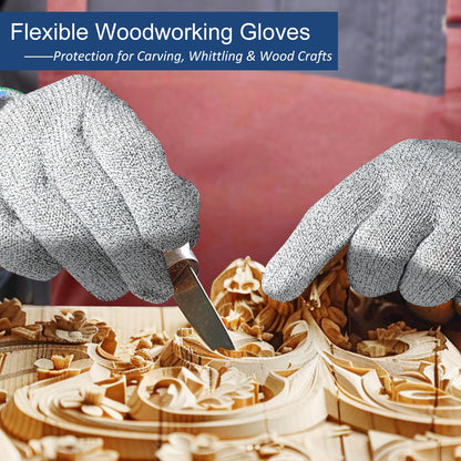 Dowellife Cut Resistant Gloves A9 Maximum Protection - Food Grade Kitchen & Chef Gloves for Food Prep, Knife Cutting, Mandoline Slicing, Butcher, Oyster Shucking, Fish Handling (Large)