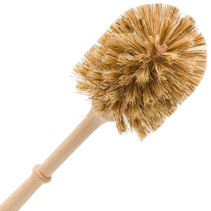 REDECKER Stiff Union Fiber Toilet Brush with Untreated Beechwood Handle - 14-1/2-inches - Made in Germany