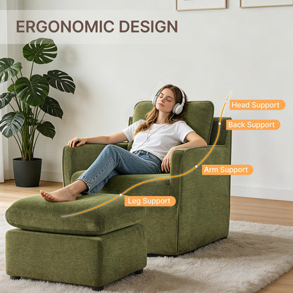 KISLOT Swivel Accent Chair Rocking Recliner 360 Degree Swivel Armchair Machine-Washable Cover for Nursery Living Room Bedroom