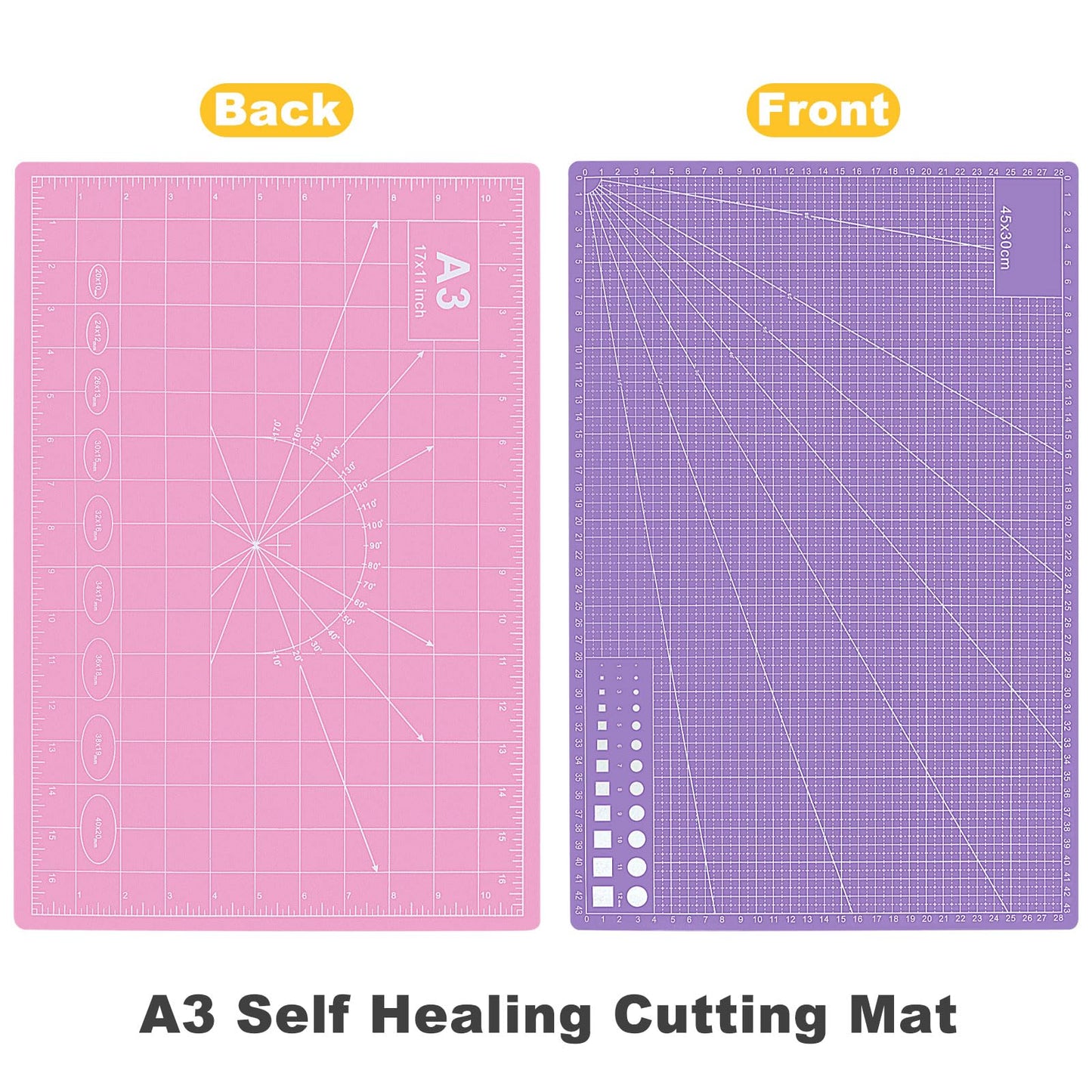 5 PCS Self Healing Cutting Mat 12" x 18": Sewing Rotary Cutting Mat for Crafts and Fabric Sewing Scrapbooking Quilting and Precision Cutting (5, Green)