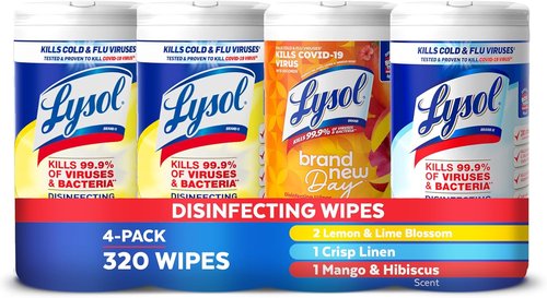 Lysol Disinfecting Wipes Bundle - All-Purpose Multi-Surface Cleaner | 80 Count (4-Pack)