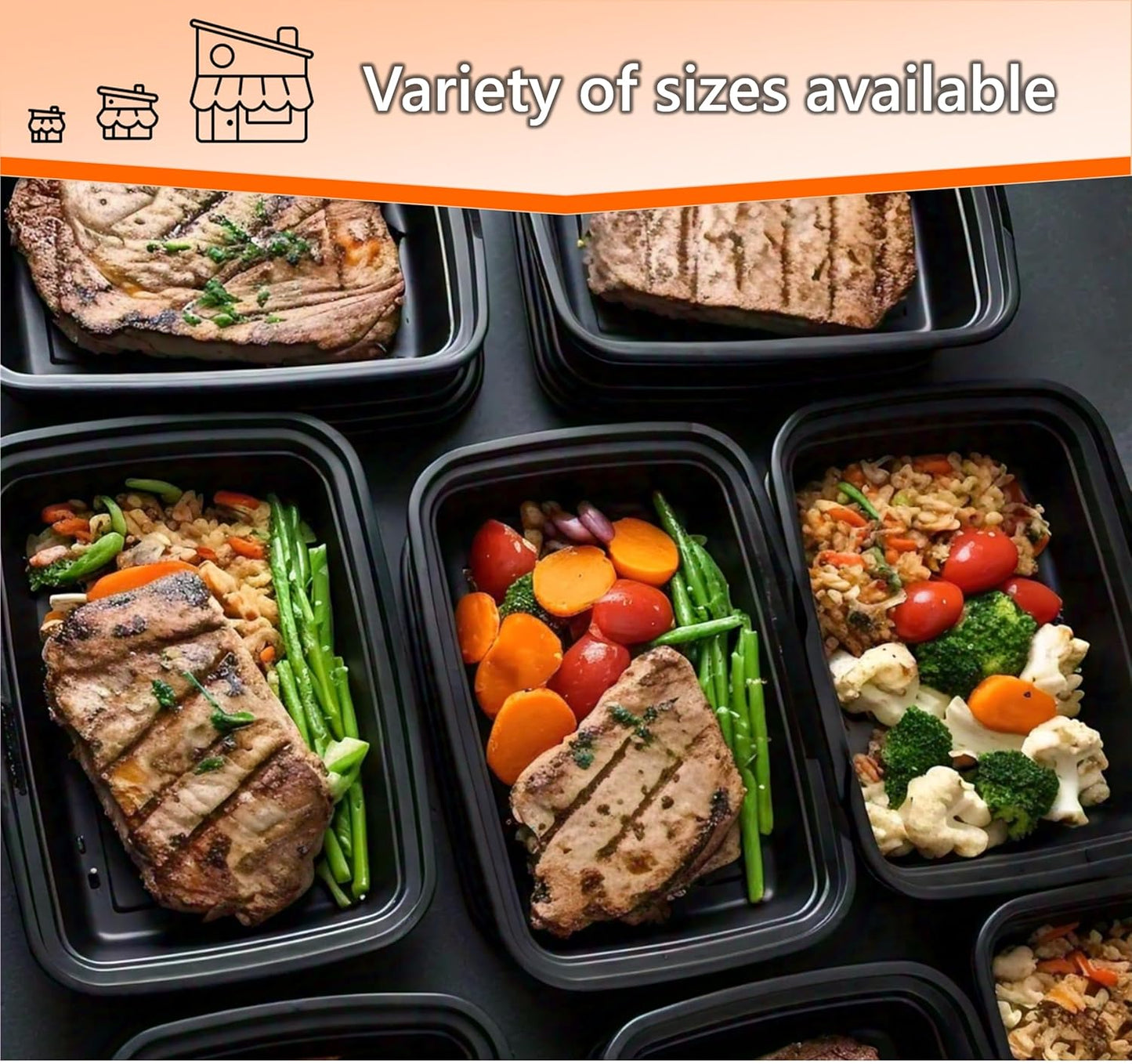 Mr Miracle Meal Prep Containers with Lids, 50 Pack, 38 Oz Leakproof Disposable Food Containers