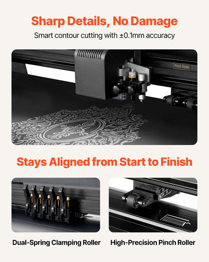 VEVOR Vinyl Cutter Machine, 53 inch Max Feed Width, Dual Blades, Adjustable Force and Speed, LED Display, Vinyl Plotter Cutter Printer with Signmaster Software for Compatible with Windows and macOS