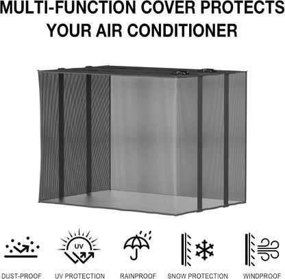 Heavy Duty Waterproof Air Conditioner Cover for Window Units, Outdoor Winter Defender with Adjustable Strap, Small Size