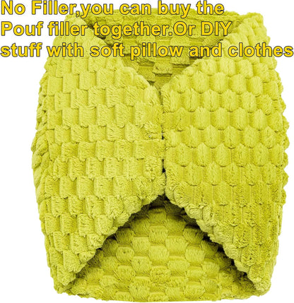 20x20x12 Inches Asuprui Fur Ottoman Stool Unstuffed Footstool Cover Floor Pouf Foot Rest Round Poof Seat Floor Bean Bag