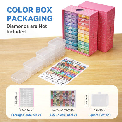 Maxuni 20pcs Diamond Sorting Tray - Diamond Art Storage Tray with Lids, 2-in-1 Stackable Diamond Painting Accessories for 5D Art Beads Storage & Line-Up