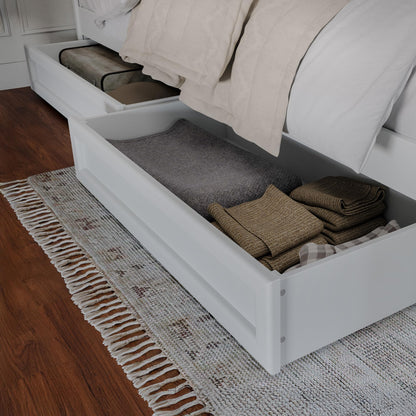AFI, Clayton Queen Platform Bed with Panel Footboard & Storage Drawers, White