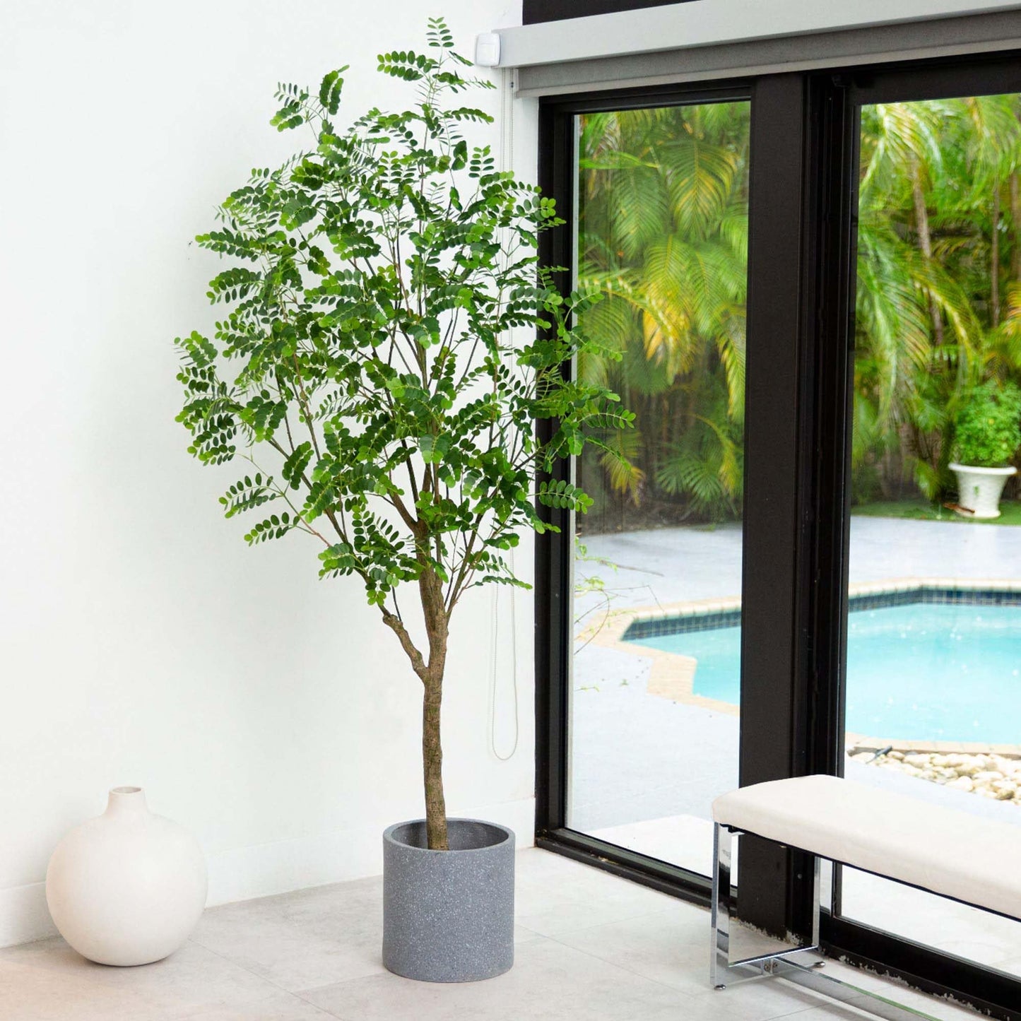Nearly Natural 7ft. Artificial Greco Citrus Tree with Real Touch Leaves