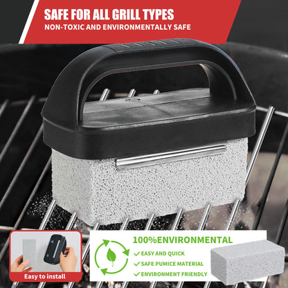 Upgraded Griddle Cleaning Kit for Blackstone, Flat Top Grill Cleaner Set with Grill Stone, Griddle Scraper, Scouring Pads and Handles, BBQ Accessories Tools Set for Deep Cleaning (19 PCS)