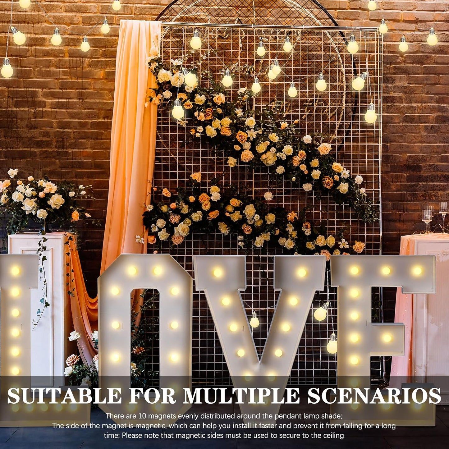 2 Bulbs13.8 3 4 Retisee Pcs Marquee Light String ft Long for Marquee Letters Numbers ft Tall Waterproof LED String