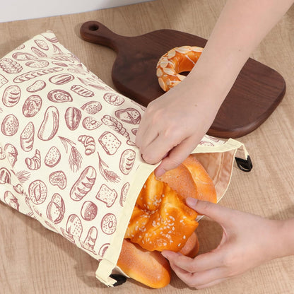 2 PACK Fresh,13''17'', 02 Beeswax Sourdough Bread Bags for Homemade Bread, Reusable Cotton Beeswax Bread Bag Portable