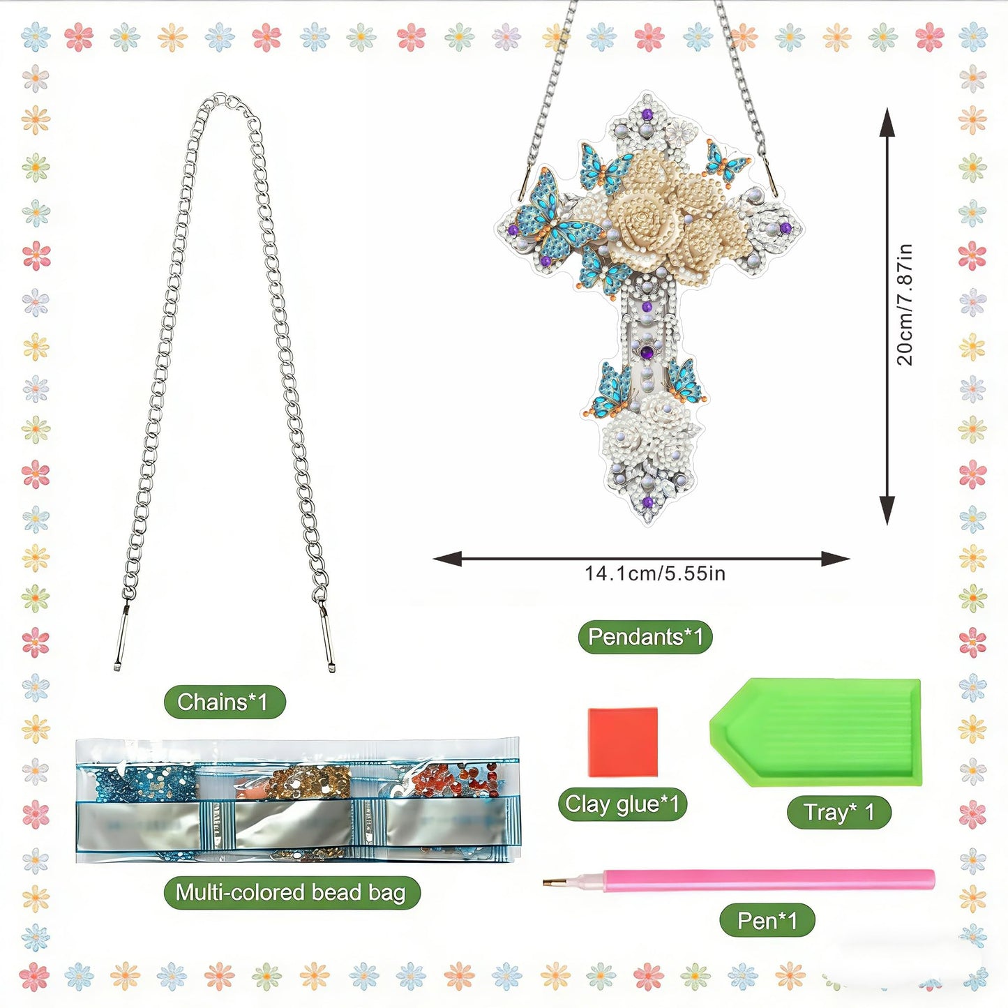 LPDJITO Cross Diamond Art Hanging Kits for Adults, Cross Diamond Art Suncatchers, 5D Special Shape Fall Diamond Painting Pendant Window Ornament Gifts for Home Garden Door Wall Decor