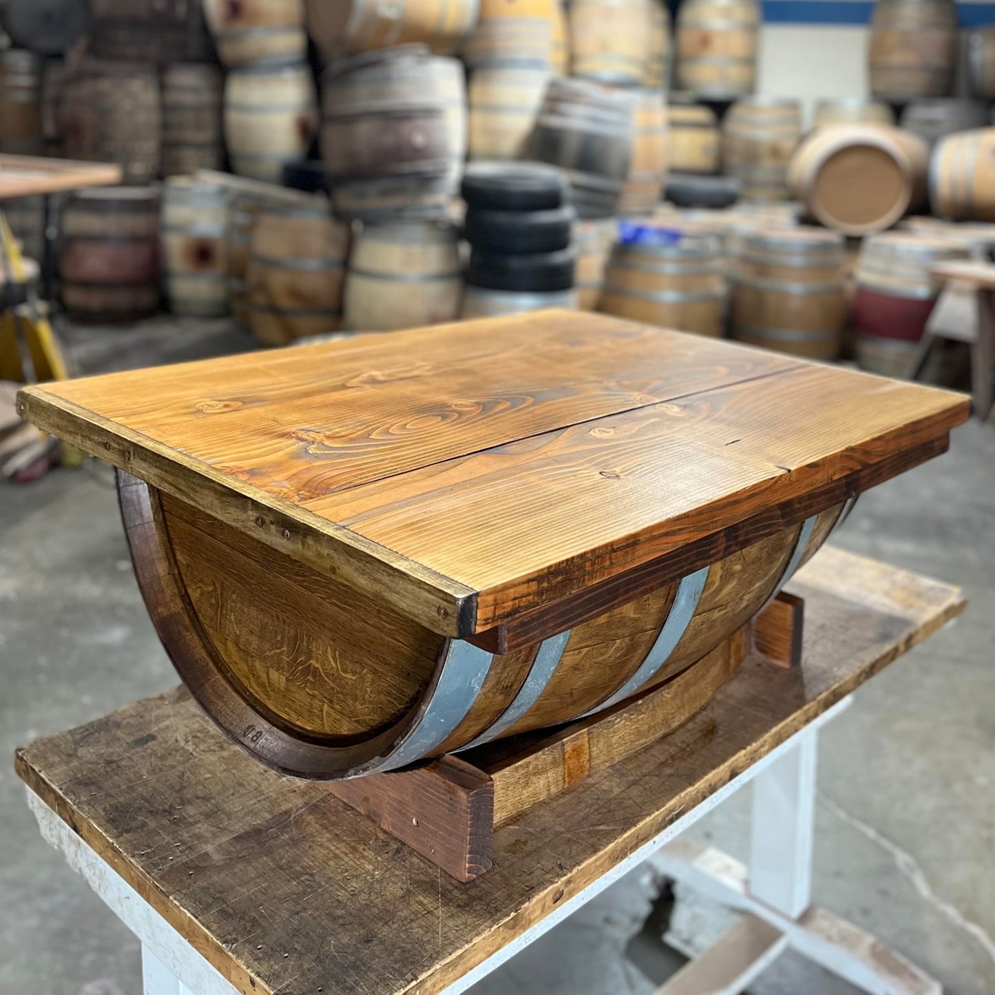 Wine Barrel Coffee Table