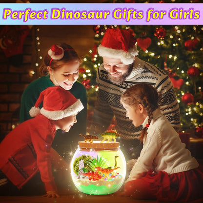 Hannstar Dinosaur Toys-Light Up Terrarium Kit for Kids, Night-Light DIY Dino Toys for Boys Ages 4 5 6 7 8-12, Birthday Easter Gifts for Boys, Arts and Crafts Kit for Kids