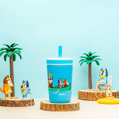 Zak Designs Bluey Kelso Toddler Cups - 12oz Vacuum Insulated Stainless Steel Sippy Cup | Leak-Proof Design for Kids