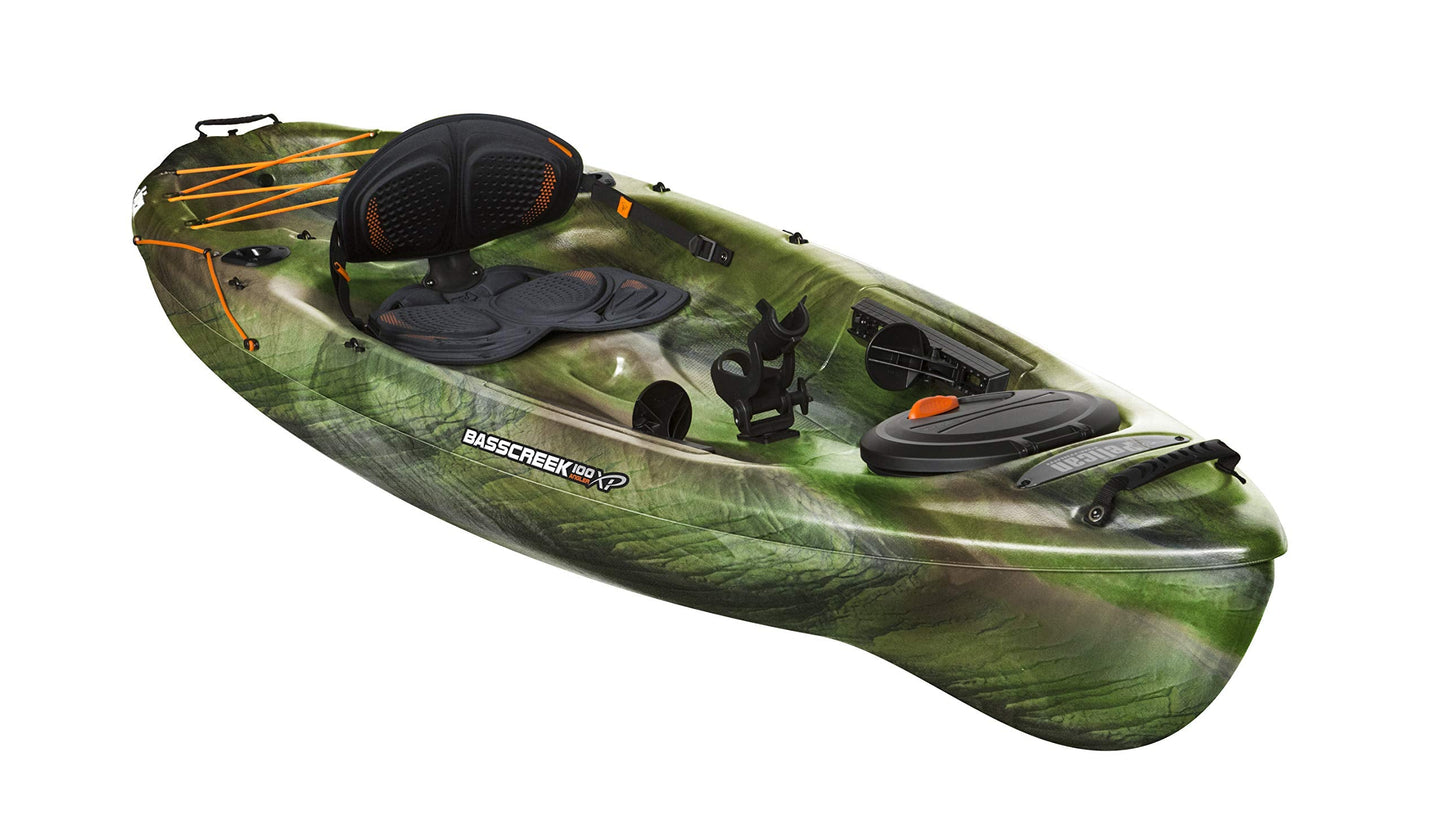 Pelican Basscreek 100XP Fishing Kayak and Standard Kayak Paddle Bundle