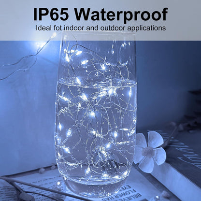 12 Pack 7FT 20LED Led Fairy Lights - White, Battery Operated LED Silver Wire String Lights, Mini Firefly Starry String