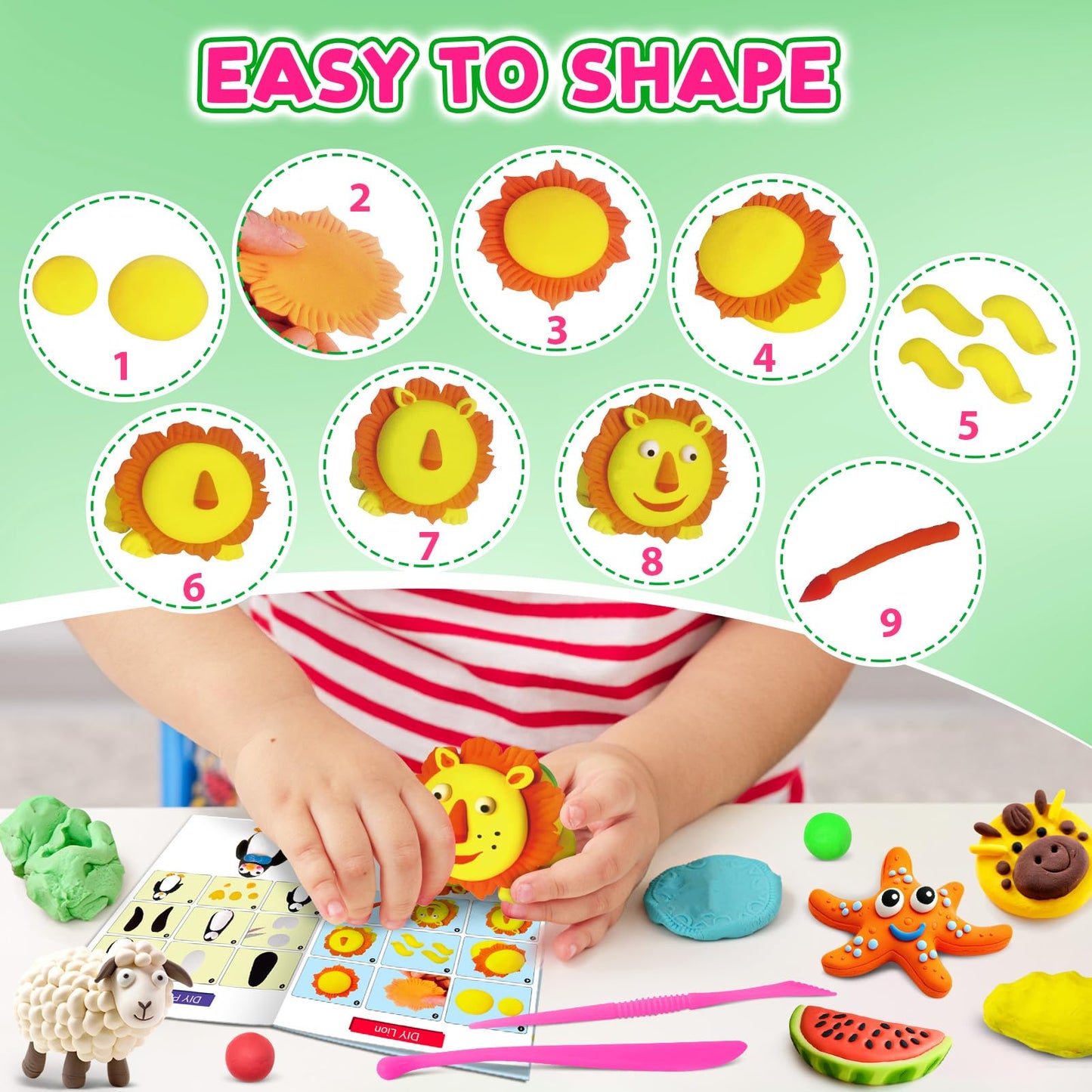FAGNBED Air Dry Clay 192 Colors, Modeling Magic Clay Set with 3 Sculpting Tools, Arts Crafts Gift for Kids and Beginners