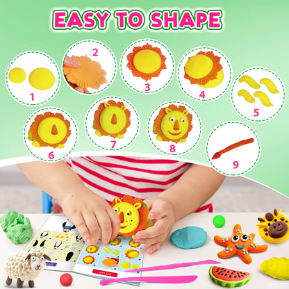 FAGNBED Air Dry Clay 192 Colors, Modeling Magic Clay Set with 3 Sculpting Tools, Arts Crafts Gift for Kids and Beginners