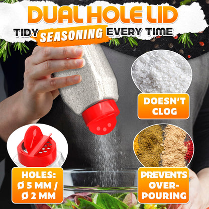2Pcs Large Seasoning Containers with Wide Mouth for Easy Filling – 32 Oz Spice Containers with Dual Shake Airtight Lids for Spices | Transparent Seasoning Shaker, Durable & Odor-Resistant Spice Shaker