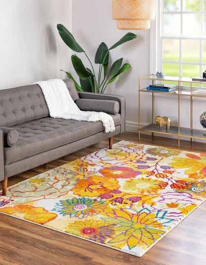 Unique Loom Lyon Collection Area Rug - Kennedy (10' x 13' Rectangle, Ivory/ Green)