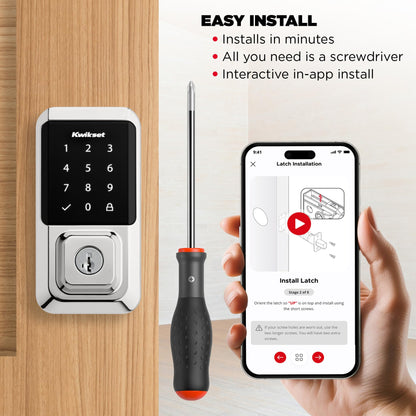 Kwikset Halo Wi-Fi Smart Lock, Keyless Entry Front Door Touchscreen Deadbolt, App Control, Grade AAA Certified, Easy Install No Hub, Venetian Bronze Finish, Digital Remote Lock