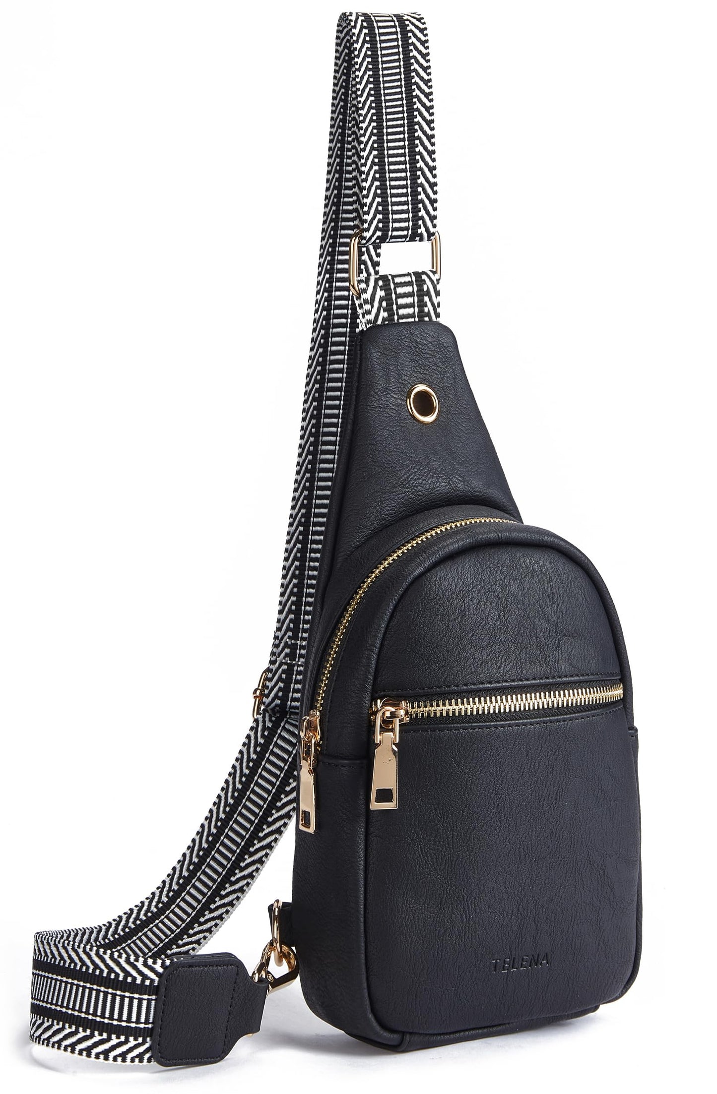 Telena Small Sling Bag for Women Leather Crossbody Fanny Packs Chest Bag for Women