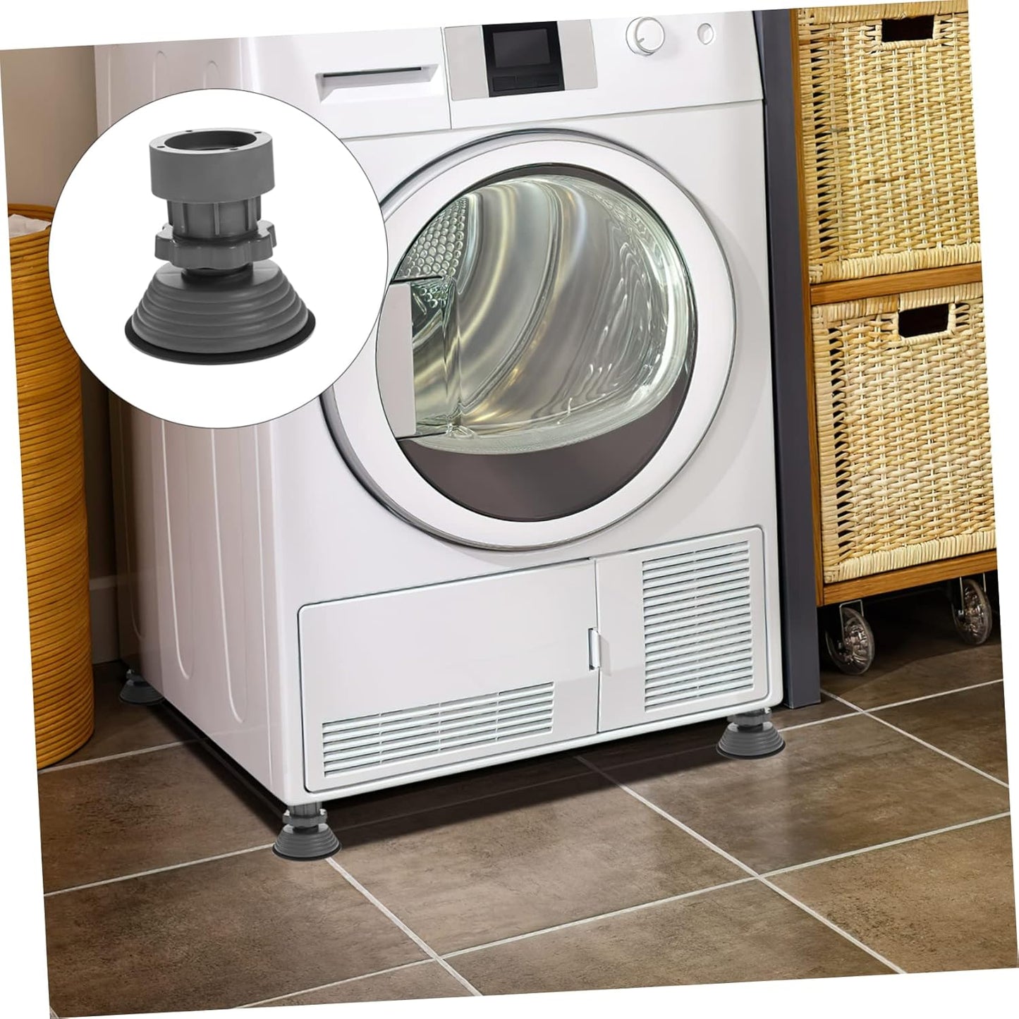 Laundry Pedestal 4 pcs Anti-Slip Heightening Feet Mat for Washer Dryer Foot Pads