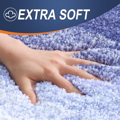 OLANLY Bathroom Runner Rug - Extra Soft Microfiber Mat | Quick Dry, Washable, 47x20, Blue-Violet