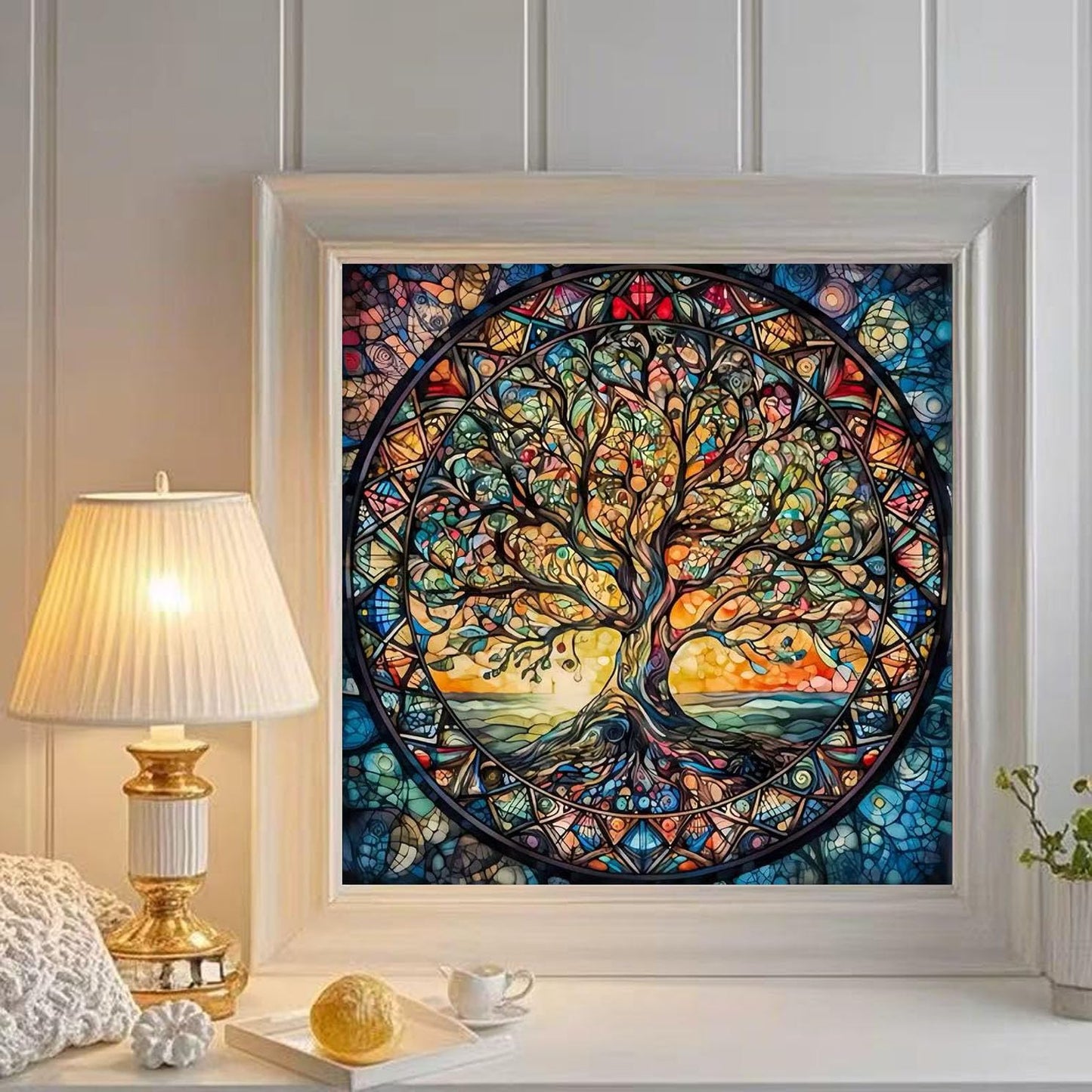 GEMOUJ Tree of Life Diamond Painting Kits for Adults,5D Diamond Art Kits for Adults Beginners,DIY Full Drill Round Paint by Diamonds Dot Art Paintings for Home Wall Decor 13.7 X 13.7 inch