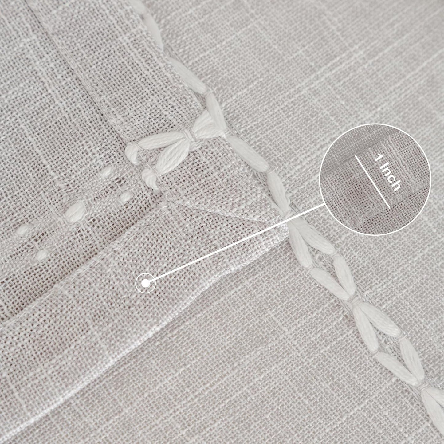 24 24 Inch Rustic Square Linen Small Tablecloth Washable Striped Jacquard Bedside Table Cover Heavy Weight Farmhouse