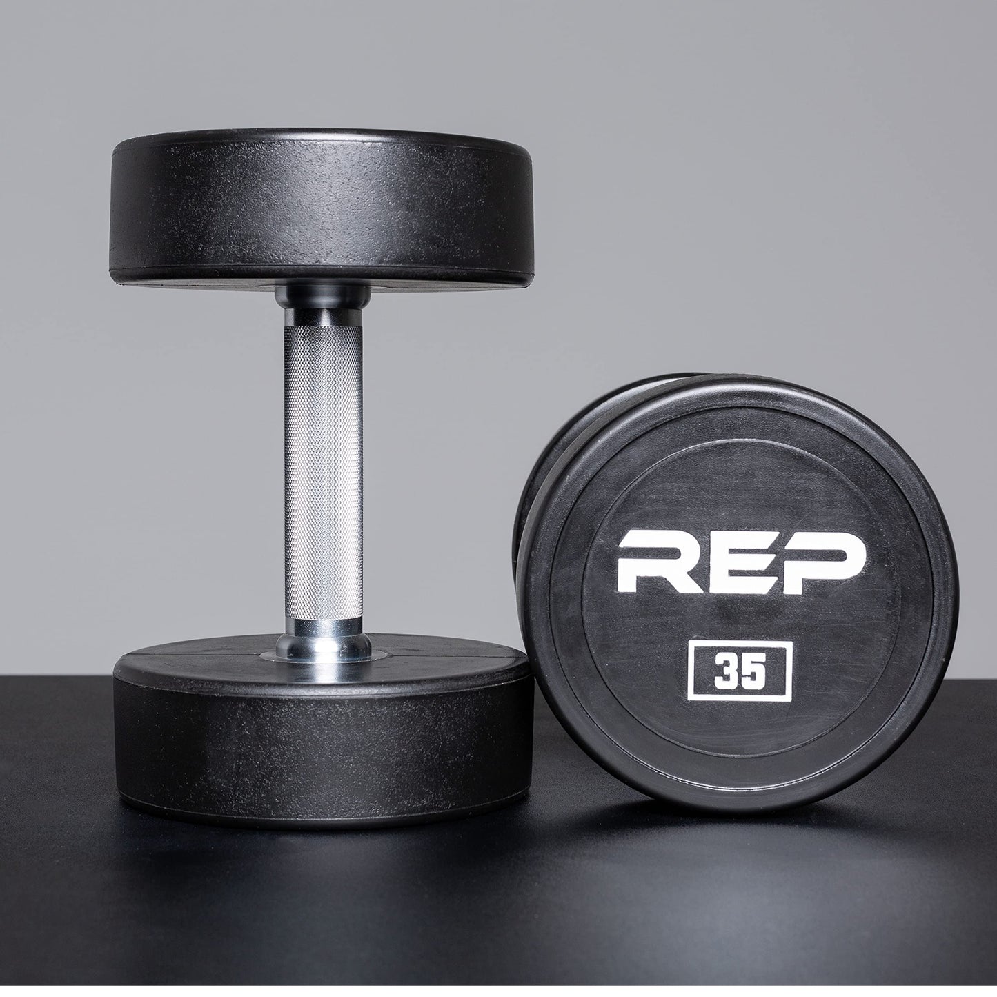 REP Urethane Coated Dumbbell Set - 5-75 lb with 3-Tier Rack