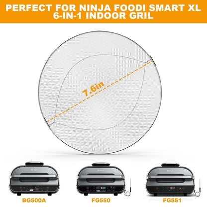 Stainless Steel Splatter Shield for Ninja Foodi FG551 Air Fryer Accessories 2 Pack Fine Mesh Splatter Screen Replacement for Ninja Foodi Smart XL 6-in-1 Indoor Grill FG550 BG500A DG551