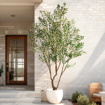 7ft Faux Olive Tree with Pot & Moss Artificial Olive Plant Fake Olive Tree for Home Decor, Large Indoor Artificial Trees Faux Plants Indoor Durable Artificial Trees for Living Room/Office