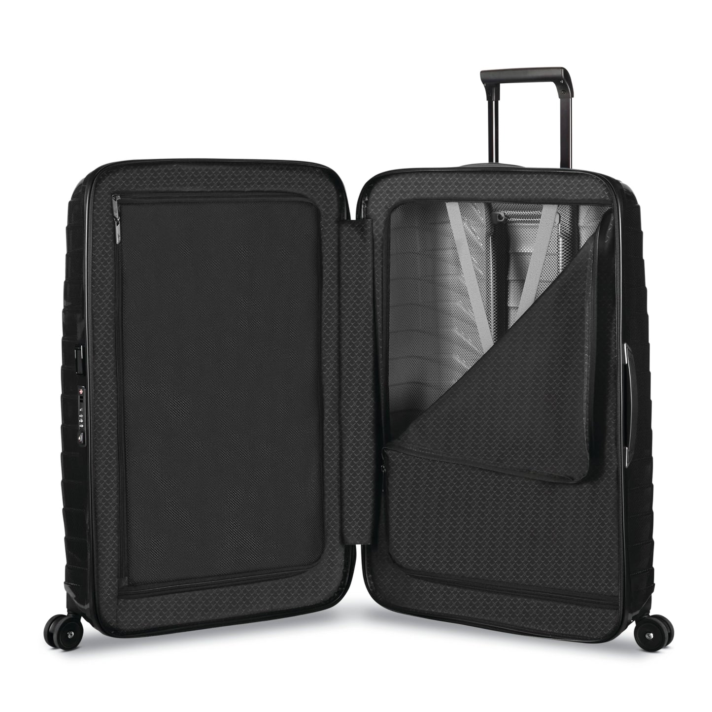 Samsonite Proxis Large Hardside Luggage with Dual Spinner Wheels - Innovative Roxkin™ Lightweight Shell With Ultimate Durability- Includes TSA Lock, Ergonomic Telescoping Handle - Black