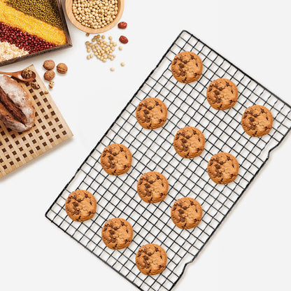 Haploon 6 Pcs Baking Racks Cooling Rack for Baking，Black Heavy-Duty Wire Cooking Rack Baking Racks for Roasting Cooking Grilling Drying Fits Small Toaster Oven, Dishwasher Safe （16 x 10 Inch）