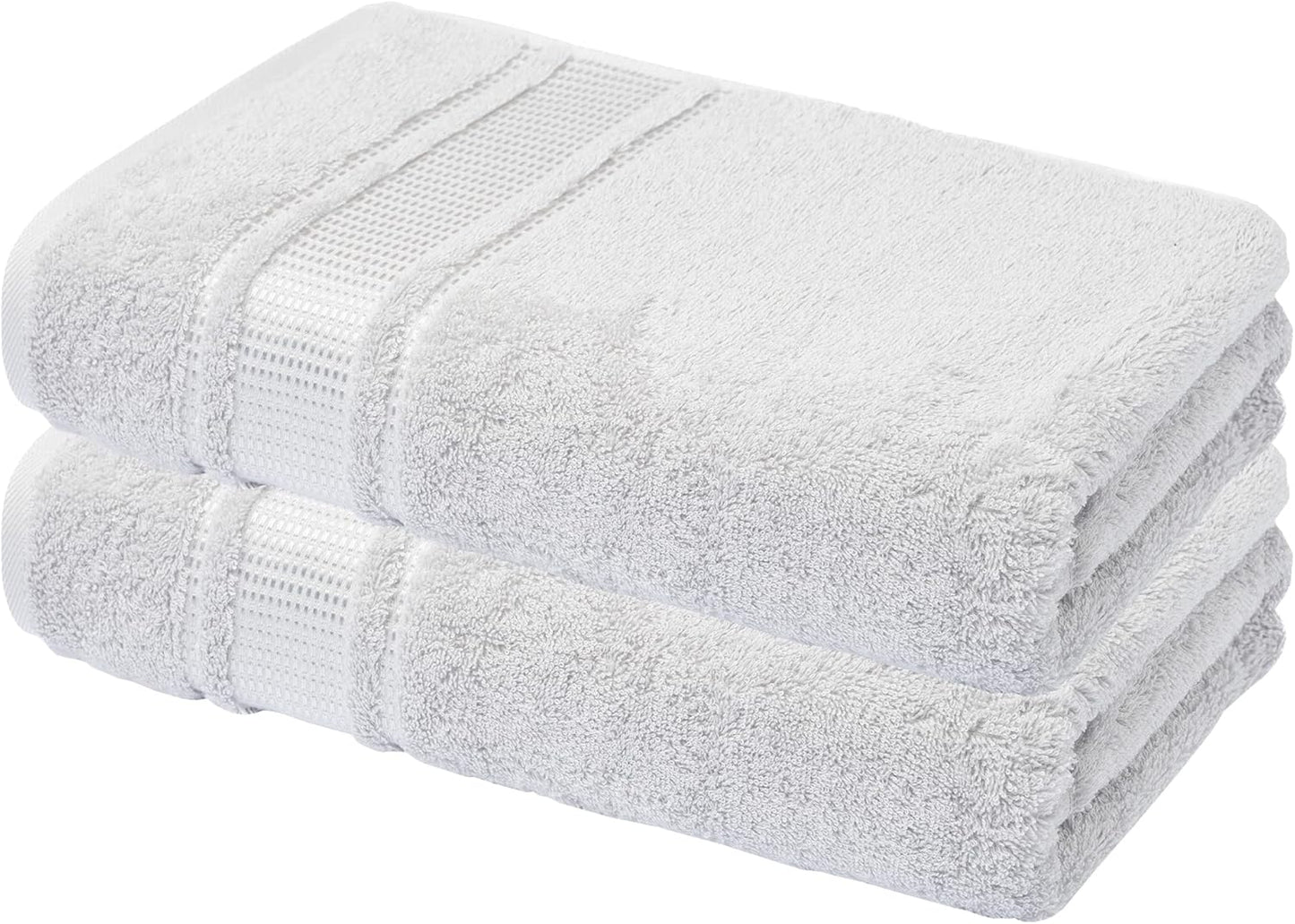 2 100% 28 55 Melissa Linen, Piece, Silver Light Grey Bath Towels, Turkish Cotton Bath Towels for Bathroom, Absorbent