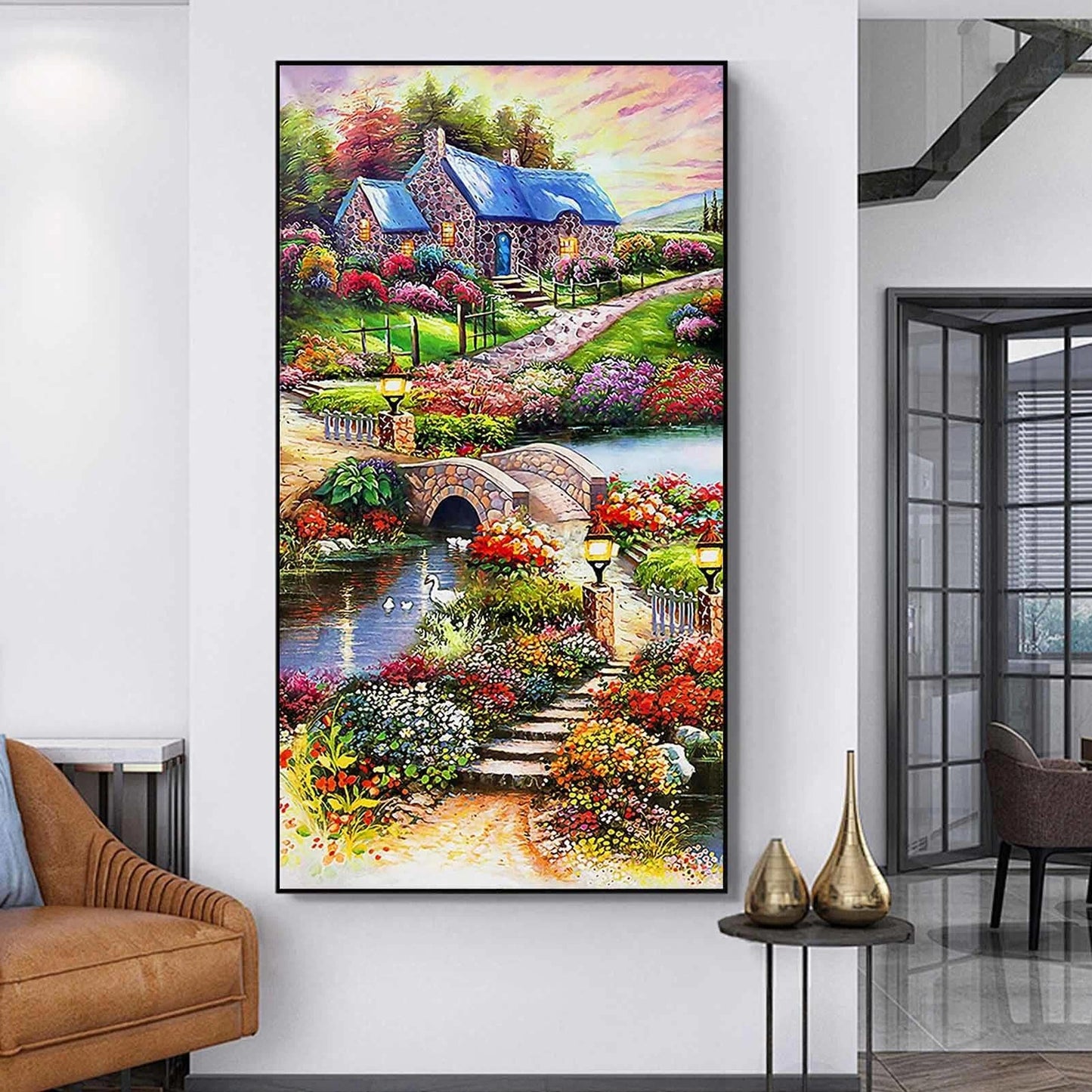 YALKIN Square 5D Diamond Painting Kits for Adults, Large Diamond Art Kits Full Drill Diamond Painting Kit for Adult Beginners, DIY Crystal Picture Art for Home Wall Decor 40 x 70cm/15.7 x 27.6in