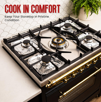 Aluminium Gas Stove Burner Covers (100 Pack) - Disposable Gas Stove Cover Liners, Heat-Resistant Gas Stove Top Covers for Gas Burners and Stove Covers for Gas Stove Top the Perfect Kitchen Accessories