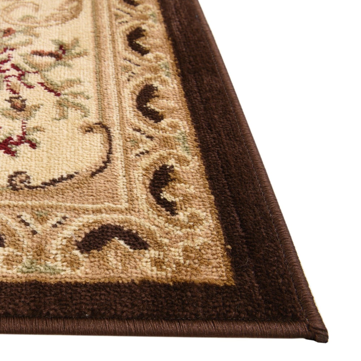 Unique Loom Versailles Collection Traditional Classic Floral Motif Area Rug (10' 0 x 13' 0 Rectangular, Brown/ Ivory)