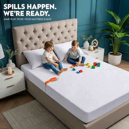 Utopia Bedding Waterproof Mattress Protector - Soft & Breathable Twin Size Dual-Sided Terry Cover