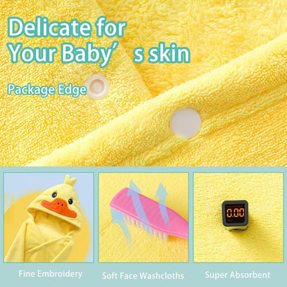 SEVDO Toddler Hooded Bath Towel, 27.5"X55" Girl Boy Robe with Hood 3-8,Soft Absorbent Baby Bath Towels, Highly Absorbent Bathrobe Blanket Kids Shower Gifts,Toallas de Baño para Bebe