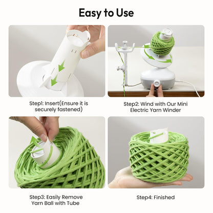 Etcokei Electric Yarn Winder M1 & 9pcs Ball Tube, Compact Cake Winder for Neat Storage & Tangle-Free Knitting/Crocheting, Yarn Winding Tube Yarn Storage Organiazer