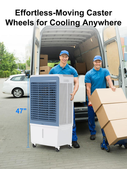 Uthfy 6000 CFM Swamp Cooler Air Conditioner, Outdoor Evaporative Air Cooler with 13.5 Gal Water Tank, Remote, 120° Oscillation, 12H Timer, 47" Portable AC with Copper Motor for Patio, Garage