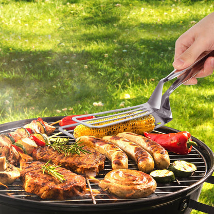 Stainless Steel Spatula Tongs for Cooking Fish Gripper Handy Pizza Clip Slotted Double Spatula Grill Tongs Metal s for Kitchen Use Fish